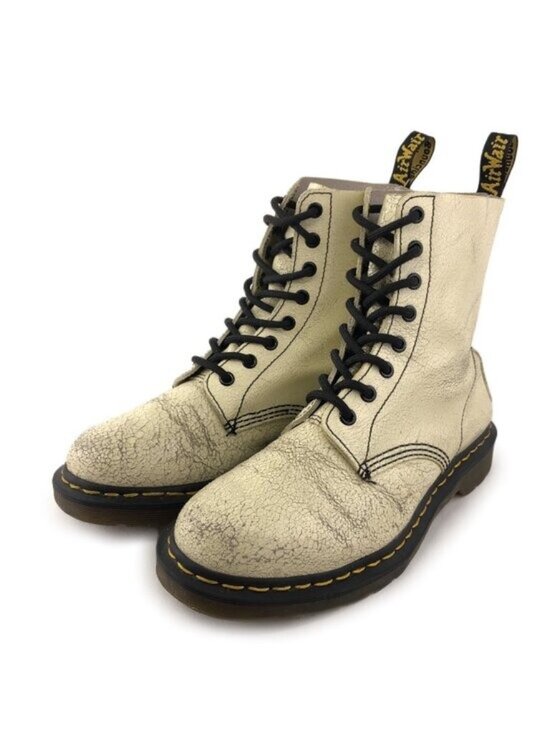 Dr. Martens Pascal Crackle White Leather Lace Up Boots 8 main image 11